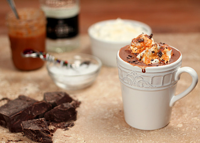 Salted Caramel Hot Chocolate with Tequila