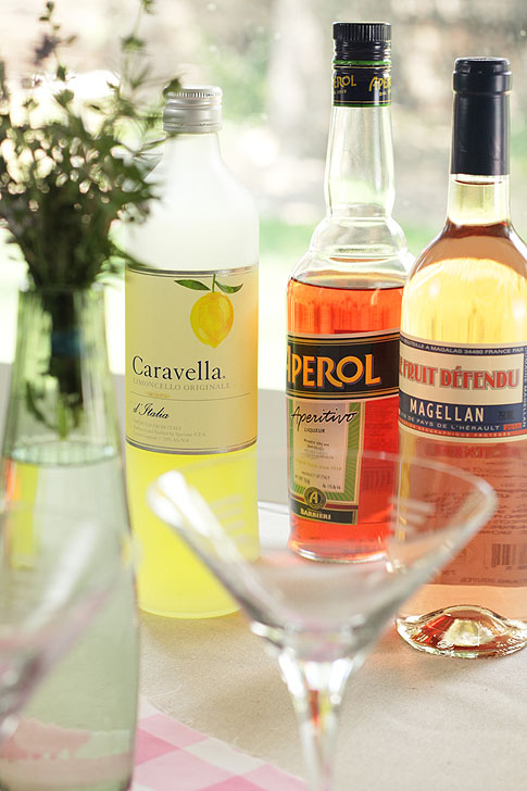 Rosé, Aperol and Limoncello sorbets with Fresh Herbs!