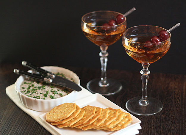 Classic Manhattan and Mushroom Pate