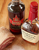Maple Bourbon Bacon with some southern grits and a fried egg - #Charcutepalooza