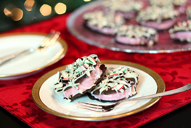 Mini Peppermint Ice Cream Sandwiches