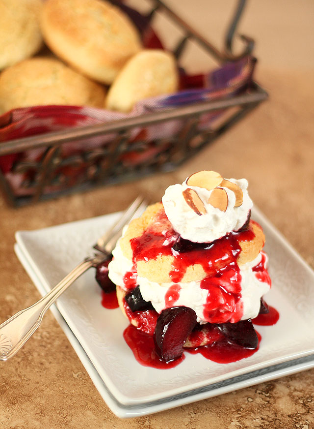 Plum Shortcake with Spiked Chantilly Cream