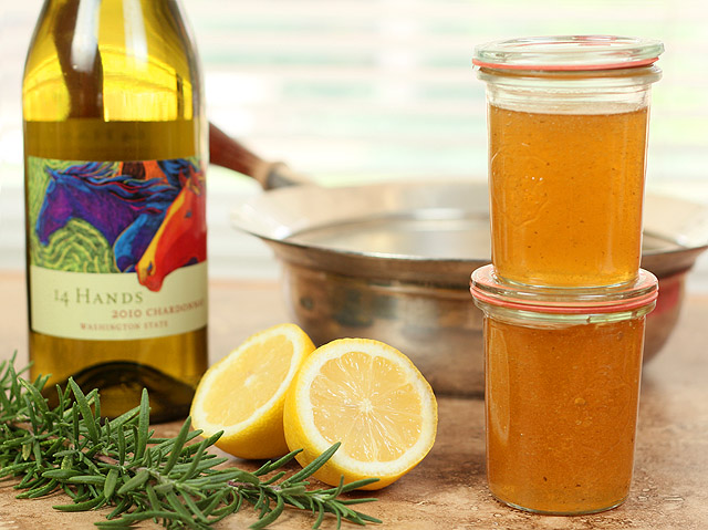 Red and White Wine Jelly - Cherry Cabernet and Lemon with Rosemary Chardonnay Chardonnay Wine Jelly