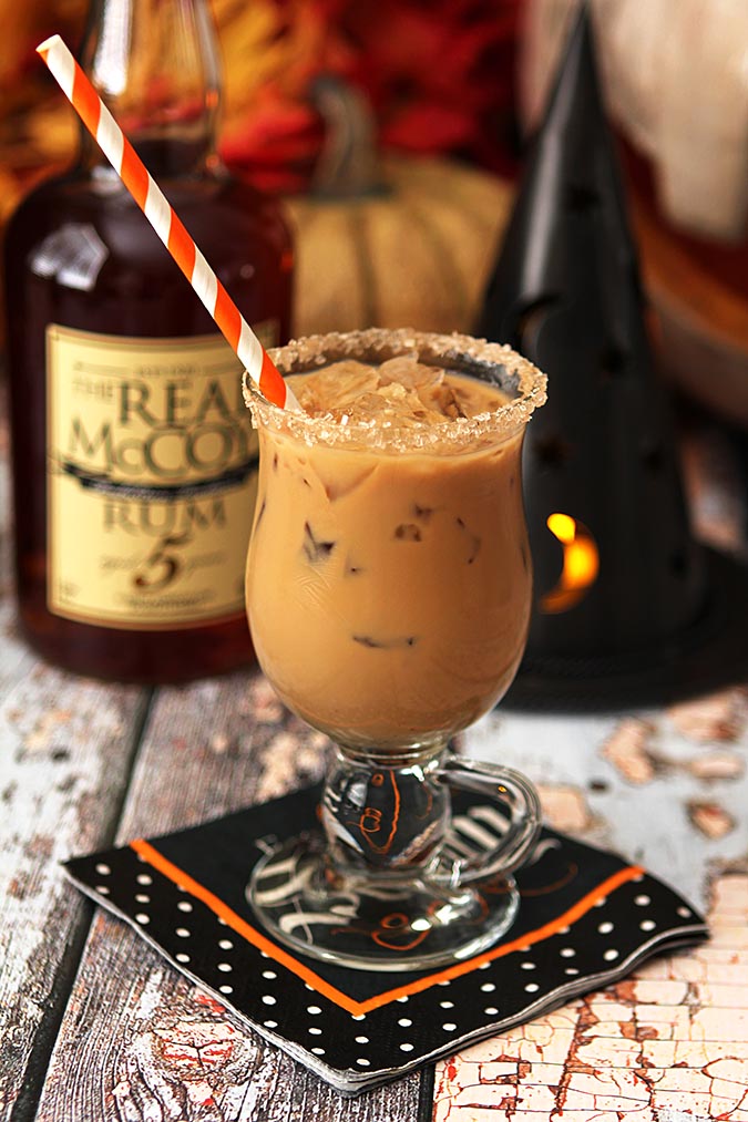 Halloween Express Cocktail - Espresso, Rum, Maple Syrup and Half and Half.