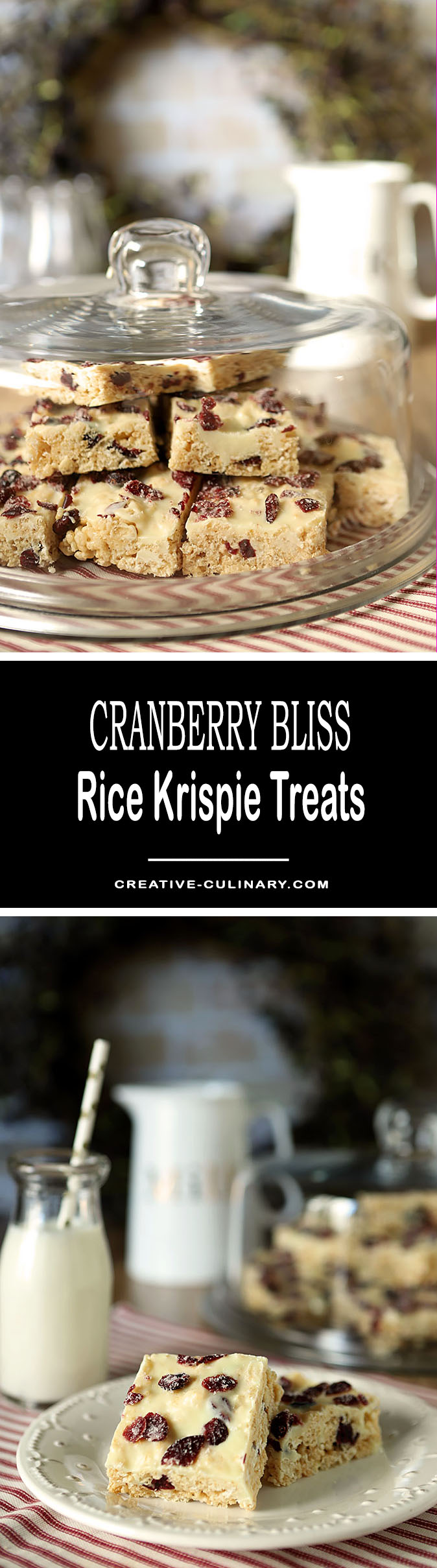 Cranberry Bliss Rice Krispie Treats Creative Culinary