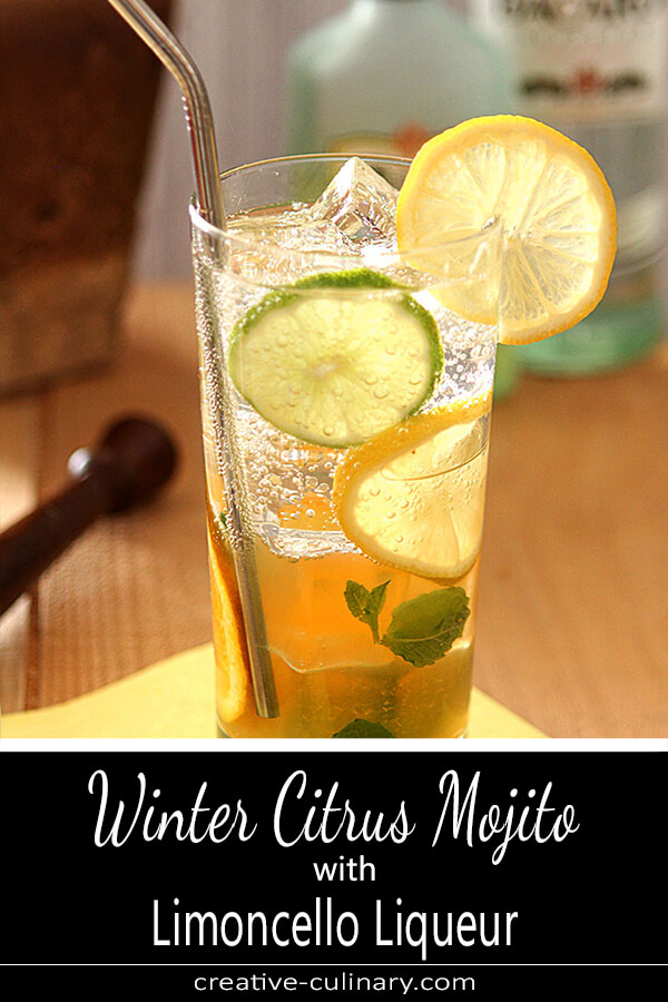 I love modifying favorite cocktails to use seasonal ingredients and this Winter Citrus Mojito with Limoncello is a perfect example. Flavored with lemon, lime and orange along with a touch of Limoncello; it's winter perfect!